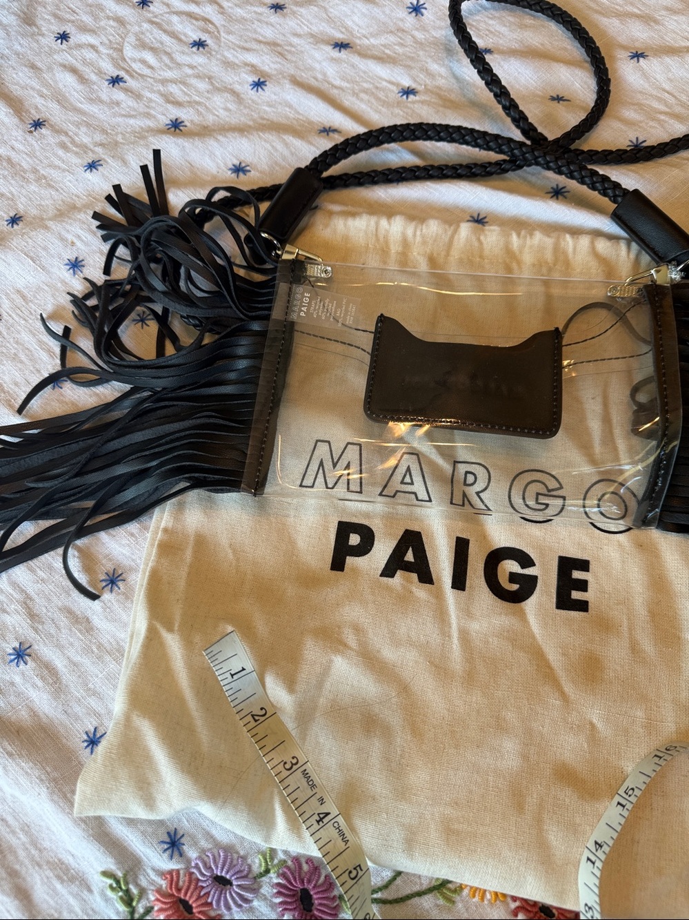 Clear Crossbody Bag with Black Fringe - Picture 5 of 6